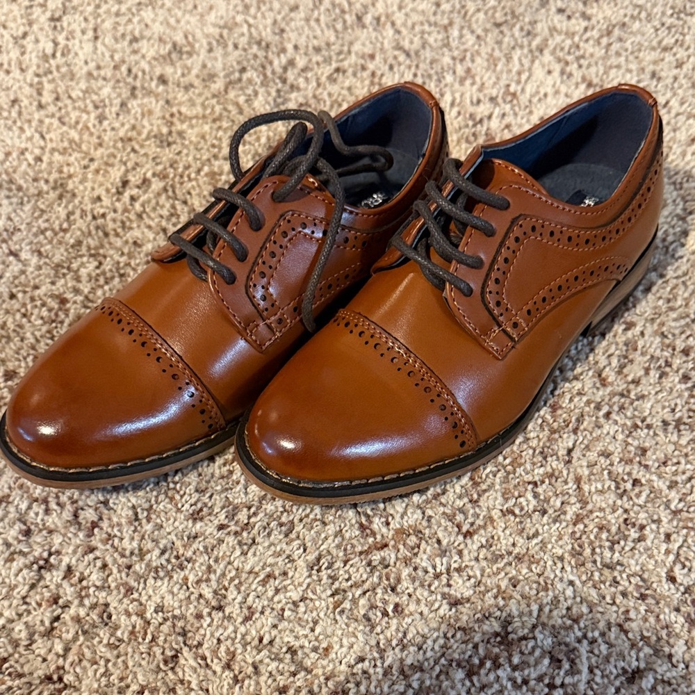 Stylish Tan Kids Dress Shoes